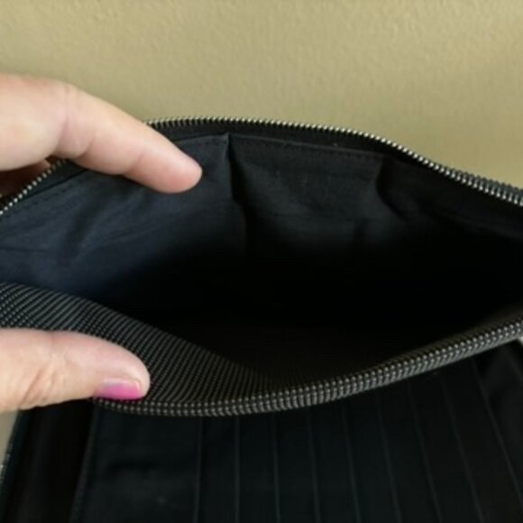 Hermes Clutch Bag Ale Line Zip Around Gray Canvas - Picture 13 of 16